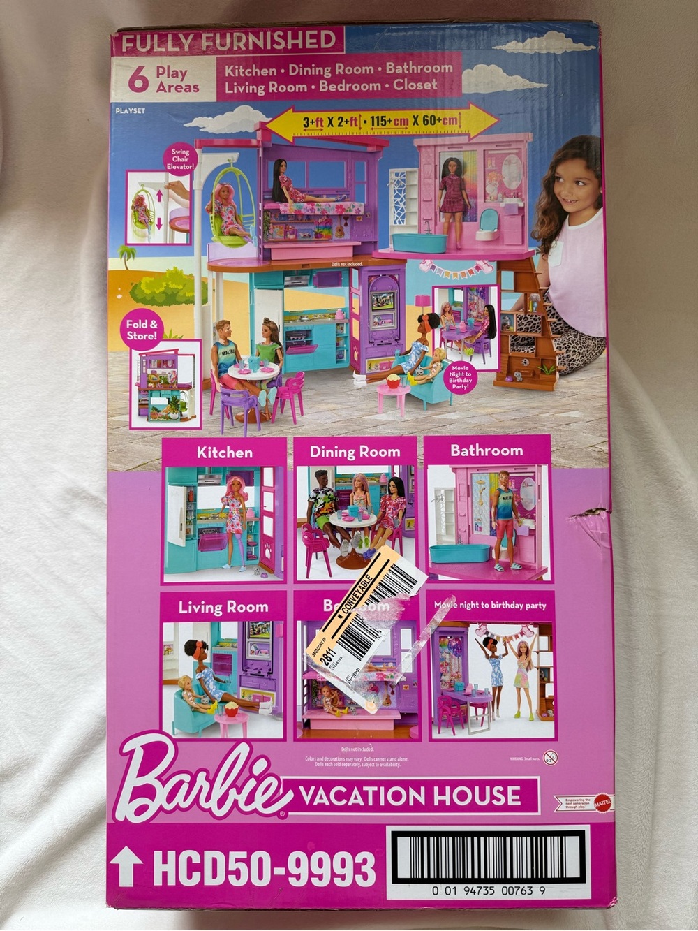 Barbie Vacation House (42 in) Dollhouse Playset-2 Levels/30+ Pieces accessories